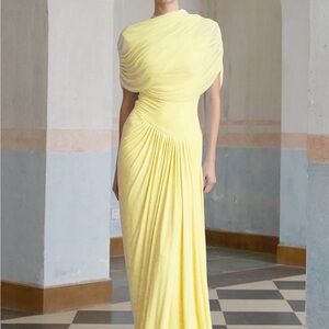 Chic One Shoulder Yellow Dress